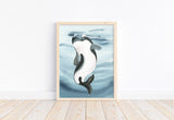 Watercolor Orca Killer Whale Arctic Animal Nursery Unframed Print