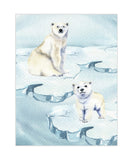 Watercolor Polar Bears Arctic Animal Nursery Unframed Print