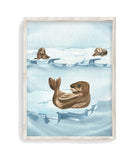 Watercolor Sea Lions Arctic Animal Nursery Unframed Print
