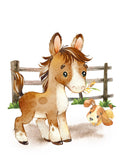 Horse Watercolor Farm Animal Rustic Nursery Decor Unframed Print