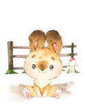 Bunny Rabbit Watercolor Farm Animal Rustic Nursery Decor Unframed Print