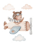 Bear Airplane Nursery Decor Set of 4 Unframed Prints Oh The Places You'll Go Aviation Adventure Themed Decor
