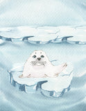 Watercolor Seal Arctic Animal Nursery Unframed Print