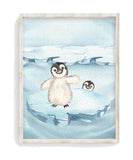 Watercolor Penguins Polar Animal Nursery Unframed Print