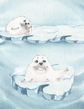 Watercolor Seals Arctic Animal Nursery Unframed Print