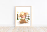 Cow Watercolor Farm Animal Rustic Nursery Decor Unframed Print