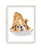 Playing Bulldog Puppy Dog Unframed Print, Nursery Decor, Kid's Bedroom, Dog Themed
