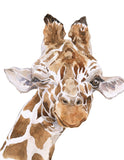 Watercolor Giraffe Safari Animals Nursery Art Decor Unframed Print