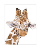 Watercolor Giraffe Safari Animals Nursery Art Decor Unframed Print