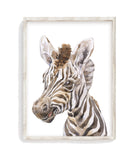 Watercolor Zebra Safari Animals Nursery Art Decor Unframed Print