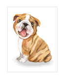 Yawning Bulldog Puppy Dog Unframed Print, Nursery Decor, Kid's Bedroom, Dog Themed