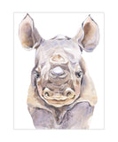 Watercolor Rhinoceros Safari Animals Nursery Art Decor Unframed Print