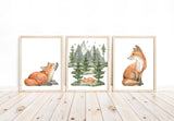 Baby Moose Calf Woodland Forest Animals Wilderness Watercolor Nursery Decor Set of 3 Unframed Prints