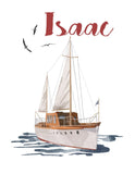 Personalized Watercolor Sailboat Baby Name Nursery Sign Little Boys Room Unframed Print Nautical Themed Boat Decor