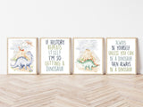 Watercolor Dinosaur Nursery Set of 4 Unframed Prints Always Be Yourself Unless You Can Be A Dinosaur I'm So Getting A Dinosaur