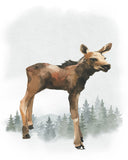 Moose Woodland Forest Animal Watercolor Wilderness Nursery Decor Set of 3 Unframed Prints