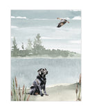 Watercolor Duck Hunting Black Labrador Nursery Little Boys Room Unframed Print Rustic Outdoor Themed Decor