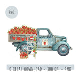 Instant Download Fresh Strawberries Rustic Farmhouse Strawberry Truck PNG Digital File for Sublimation Designs