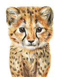 Watercolor Baby Cheetah Safari Animal Nursery Unframed Print