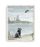 Watercolor Duck Hunting Black Labrador Nursery Little Boys Room Unframed Print Rustic Outdoor Themed Decor