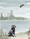 Watercolor Duck Hunting Black Labrador Nursery Little Boys Room Unframed Print Rustic Outdoor Themed Decor