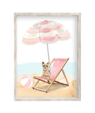 Yorkshire Terrier Puppy Dog at Beach Watercolor Dog Illustration Unframed Print, Nursery Decor, Kid's Bedroom, Laundry Room or Dog Lover