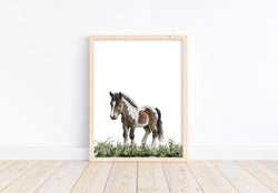 Watercolor Horse Farmhouse Rustic Barnyard Farm Nursery Decor Unframed Print