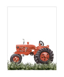 Watercolor Red Tractor Farmhouse Rustic Barnyard Farm Nursery Decor Unframed Print