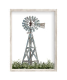 Watercolor Windmill Farmhouse Rustic Barnyard Farm Nursery Decor Unframed Print
