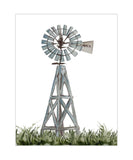 Watercolor Windmill Farmhouse Rustic Barnyard Farm Nursery Decor Unframed Print