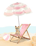 Yorkshire Terrier Puppy Dog at Beach Watercolor Dog Illustration Unframed Print, Nursery Decor, Kid's Bedroom, Laundry Room or Dog Lover