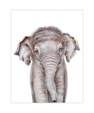 Watercolor Baby Elephant Safari Animal Nursery Unframed Print