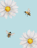 Personalized Watercolor Daisy with Bees Baby Girl Neutral Nursery Decor Set of 6 Unframed Prints Custom Name Pink Nursery
