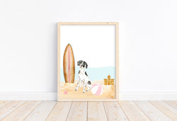 English Pointer Puppy Dog at Beach Watercolor Dog Illustration Unframed Print, Nursery Decor, Kid's Bedroom, Laundry Room or Dog Lover