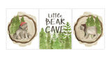 Little Bear Cave Bear Woodland Forest Animal Watercolor Lumberjack Wilderness Outdoor Themed Nursery Decor Set of 3 Unframed Prints