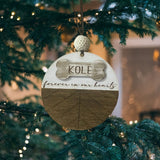 Personalized Dog Memorial Ornament, Custom Dog Memorial Farmhouse Style Pet Keepsake, Pet Sympathy Ornament with Name Engraved on a Bone