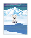 Watercolor Arctic Fox Polar Arctic Animal Nursery Unframed Print