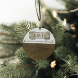 Personalized Dog Memorial Ornament, Custom Dog Memorial Farmhouse Style Pet Keepsake, Pet Sympathy Ornament with Name Engraved on a Bone
