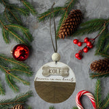 Personalized Dog Memorial Ornament, Custom Dog Memorial Farmhouse Style Pet Keepsake, Pet Sympathy Ornament with Name Engraved on a Bone