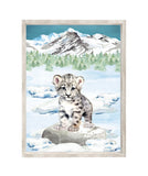 Watercolor Snow Leopard Animal Nursery Unframed Print
