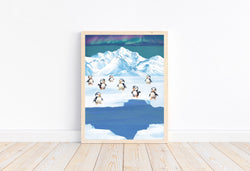 Watercolor Puffin Polar Arctic Animal Nursery Unframed Print