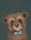 Watercolor Bear Woodland Baby Forest Animal Portrait Nursery Decor Unframed Print