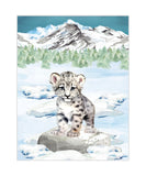 Watercolor Snow Leopard Animal Nursery Unframed Print