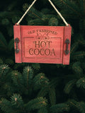 Hot Cocoa Noodle Board Christmas Ornament Cute Christmas Tree Ornament Hand Painted Farmhouse Decor