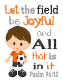 Sports Christian Bible Verses Nursery Little Boys Room Set of 4 Unframed Prints Football, Baseball, Soccer and Basketball
