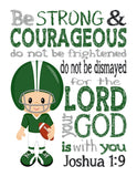 Sports Christian Bible Verses Nursery Little Boys Room Set of 4 Unframed Prints Football, Baseball, Soccer and Basketball