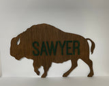 Bison Wood Sign Buffalo Nursery Decor Personalized Rustic Wood Name Sign Wall Art