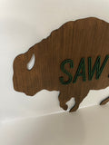 Bison Wood Sign Buffalo Nursery Decor Personalized Rustic Wood Name Sign Wall Art
