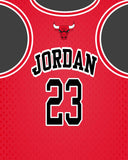 Jordan Jersey Chicago Bulls Art Print - Perfect gift for the Basketball fan, great for the office or fan/man cave