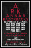 Arkansas Razorbacks - Eye Chart chalkboard print - sports, football, gift for fathers day, subway sign - Eyechart Wall Art
